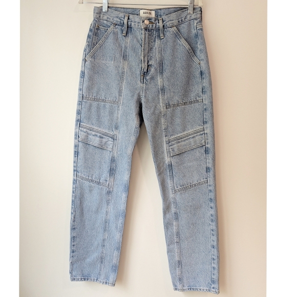 Agolde Cooper Cargo Jeans In Rank Light Wash - Picture 3 of 10